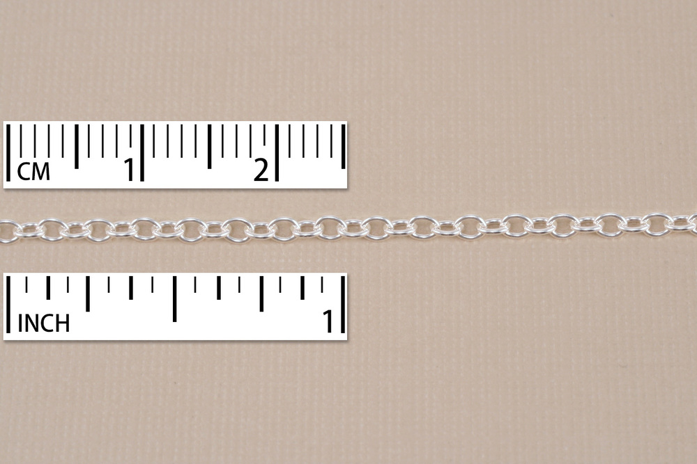 Chain & Clasps Sterling Silver 2mm Round Cable Chain, 18"